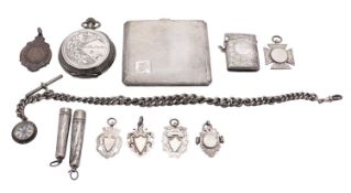 A George V silver cigarette case, by W. T. Toghill & Co.