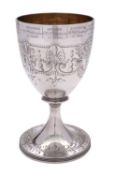 A George III silver Shooting Trophy by John Emes, London 1801, of chalice form,
