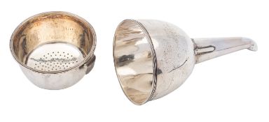 A George III silver wine funnel, maker's mark ..