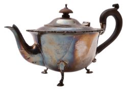 A silver tea pot by Adie Bros, Birmingham 1923,