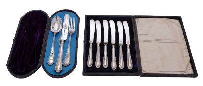 A Victorian silver christening set by Martin, Hall & Co, London and Sheffield 1876,