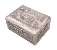 An Indian silver table box, unmarked, Calcutta late 19th century,