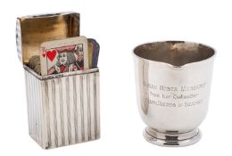 A silver christening mug by William Hutton & Sons Ltd, Birmingham 1924,