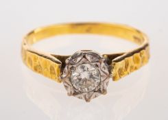 A diamond single stone ring, the brilliant cut diamond, estimated to weigh 0.