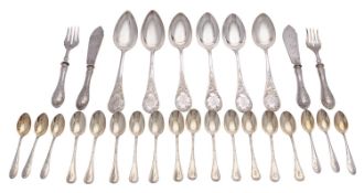 A collection of German silver flatware, post 1886 .