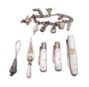 A small group of silver items,