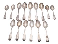 Four Victorian silver tablespoons, various dates and makers, London,