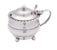A George III silver mustard pot by Thomas Johnson, London 1823,