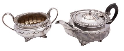 A Victorian silver tea pot by Charles Stuart Harris, London 1886,