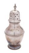 A silver sugar caster by Alexander Clark & Co.