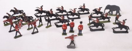 A collection of lead flat back figures,