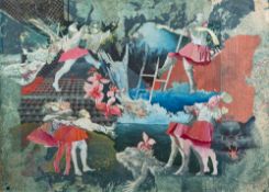 Continental School (20th Century) Theatrical stage design with actors,