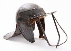 A reproduction Civil War Lobster helmet,