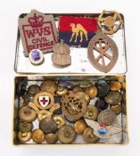 A collection of various Regimental butto