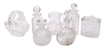 A quantity of glassware, including cut