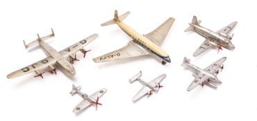 Six Dinky Toy planes comprising of ;- B