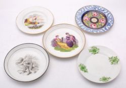A group of five New Hall bone china dess