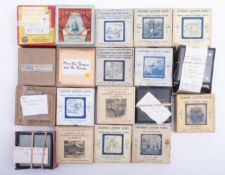A collection of nineteen sets and part sets of 3 1/4 inch diapositive lantern slides,