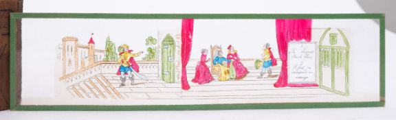 A collection of French panoramic filled transfer Magic Lantern slides,