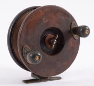 An unusual Nottingham frog back , 5 1/2 inch, sea fishing reel, traces of a trade label,