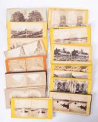 A collection of late 19th/early 20th century stereoscope cards,