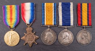 A South Africa and WWI group of five, '341524 H.D.Johns SHPT.1.