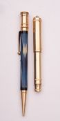 A gold plated Parker fountain pen, with loop suspension,