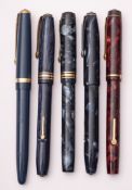 A group of five Conway Stewart fountain pens, comprising of no.36, no.759, no.106, no.388, and no.