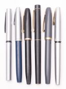 A group of six various Sheaffer fountain pens.