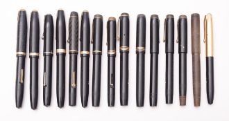 A collection of fifteen Conway Stewart fountain pens, including numbers 55, 75, 85L, 286, 388,
