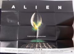 An UK quad film poster for 'Alien' (1979);