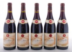 Five bottles of Cotes Du Rhone Guigal 2006.