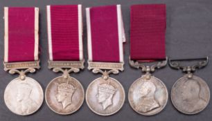 A group of five Army LSGCs ERVII to GRVI: '51360 C.Sjt J.R.Day RGA' '191186 SJT E.A.