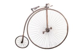 A Victorian Ordinary Bicycle, the 52 inch spoked driving wheel with solid rubber tyre,