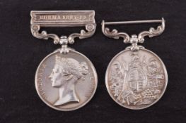 An Indian service pair, comprising of India general Service medal with Burma 1887-89 clasp,