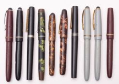 Osmiroid and other, collection of ten various fountain pens.