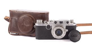 A Leica IIC rangefinder camera, serial no 447139, 1948-51, with a Leitz Elmar 5cm 1:3.