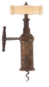 A Thomason type rack and pinion corkscrew, mid- 19th century,