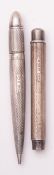 S.Mordan & Co. Two sliver propelling pencils, London 1932 and 1936, largest 12cm extended.