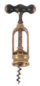 A French twin pillar single action L'Excelsior corkscrew;