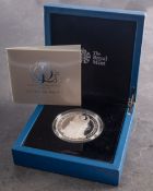 A Royal Mint 2012 Queen's Diamond Jubilee silver 5oz £10 coin in case of issue.