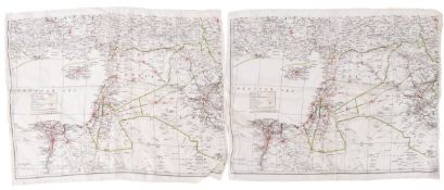 Three RAF silk maps,