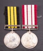 An Edwardian Africa Service Medal with Somaliland clasp and George V Naval Service medal with a