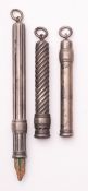 Sampson Mordan & Co, Three silver pencil holders,