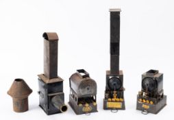 A Phantasmagoria-type tinplate lantern, with retailers label for 'Horne & Thornthwaite,