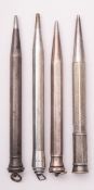 A Morden Everpoint silver plated propelling pencil together with three other various silver plated