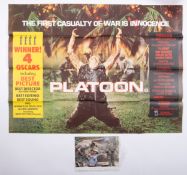 An UK quad film poster for 'Platoon' (1986);