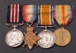 A WWI military medal group of four, 'G-1865 Pte F.J.
