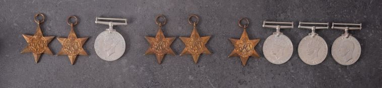 Three WWII Medal groups with original postage boxes.