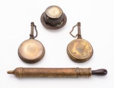 A Thrupp & Maberly, London, brass tractor wheel nut, together with a Nest Hill brass grease gun,